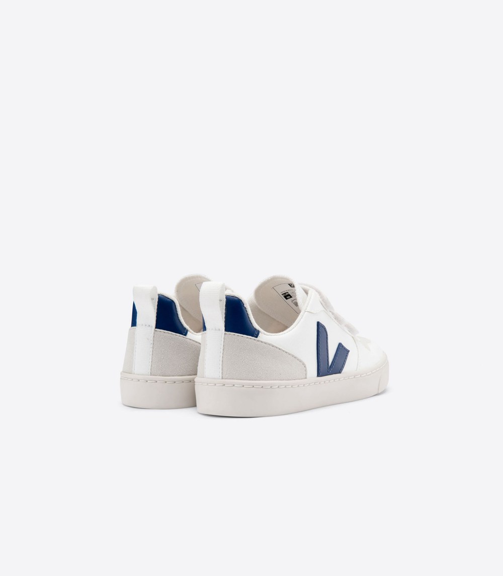 Tenis Veja Niños - V-10 Velcro Cwl - Blancos/Azules - 358HKGXWP